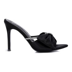 Женские атласные босоножки на высоком каблуке London Rag Jewel London Rag, черный