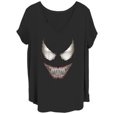 Детская футболка больших размеров с рисунком Marvel: Venom Scary Smile Licensed Character