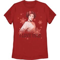 Детская рождественская футболка со снежинками «Звездные войны: Лея, я люблю Йоль» Star Wars