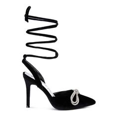 Женские бархатные туфли на высоком каблуке с завязками London Rag Big Treat London Rag, черный