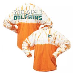 Женская футболка Fanatics Orange Miami Dolphins Vintage Spirit из джерси с длинным рукавом Fanatics