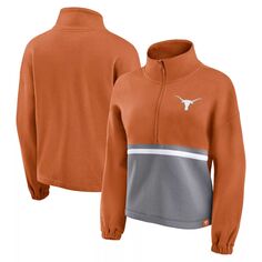 Женская флисовая куртка Fanatics с застежкой-молнией до половины длины с логотипом Texas Orange Texas Longhorns Fanatics