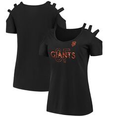 Женская черная футболка с открытыми плечами и тремя бретелями Fanatics San Francisco Giants Fanatics