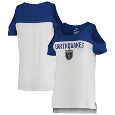 Женская белая футболка Fanatics с открытыми плечами San Jose Earthquakes Iconic Pure Demination Fanatics