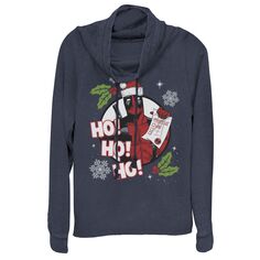 Праздничный пуловер с капюшоном и воротником-хомутом для юниоров Marvel Deadpool Santa Naughty List Licensed Character