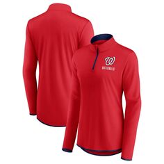 Женская красная фирменная куртка Fanatics Washington Nationals Worth The Drive с молнией на четверть Fanatics