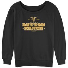 Пуловер с напуском из махровой ткани для юниоров Yellowstone Dutton Ranch со сложенным логотипом Licensed Character