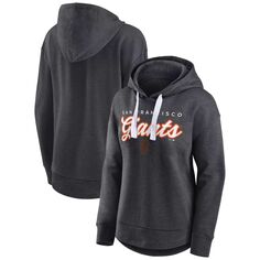 Женский пуловер с капюшоном Fanatics из древесного угля San Francisco Giants с фирменным логотипом San Francisco Giants Fanatics