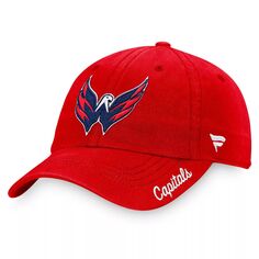 Женская красная регулируемая кепка с фирменным логотипом Fanatics Washington Capitals Primary Fanatics