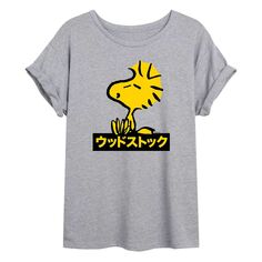 Футболка с надписью «Peanuts Woodstock Kanji» для юниоров большого размера с рисунком Licensed Character