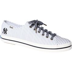 Женские белые кроссовки New York Yankees Kickstart в тонкую полоску Keds Keds