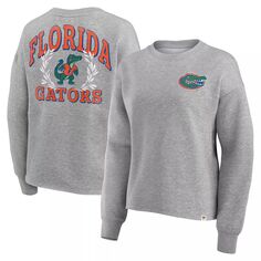Женский пуловер Fanatics с логотипом Heather Grey Florida Gators Ready Play Crew Fanatics