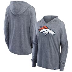 Женский уютный пуловер с капюшоном Fanatics Heather Grey Denver Broncos Fanatics