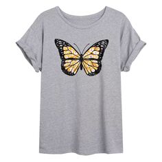 Детская футболка большого размера с рисунком бабочки и цветочным принтом Licensed Character