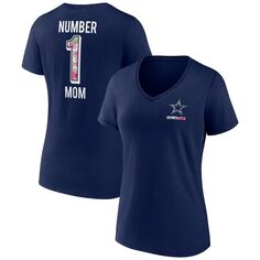 Женская темно-синяя футболка с v-образным вырезом и логотипом Fanatics Dallas Cowboys Mother&apos;s Day Team Fanatics