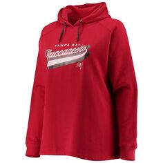Женский фирменный красный пуловер с капюшоном Fanatics Tampa Bay Buccaneers размера плюс первый контакт с капюшоном Fanatics