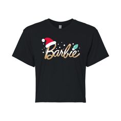 Укороченная футболка с логотипом Barbie Santa для юниоров Licensed Character