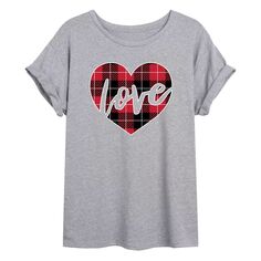 Большая футболка в клетку Love Heart для юниоров Licensed Character
