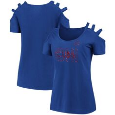 Женская футболка с открытыми плечами и тремя бретелями Fanatics Royal Chicago Cubs Fanatics
