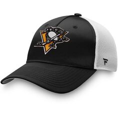 Черная женская эксклюзивная кепка с логотипом Fanatics Pittsburgh Penguins Trucker Snapback Fanatics