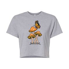 Укороченная футболка с рисунком «Грибы-бабочки» для подростков Licensed Character