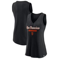 Черная женская майка с V-образным вырезом и фирменным логотипом San Francisco Giants Fanatics Fanatics