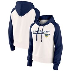 Женский флисовый пуловер с капюшоном Fanatics белого цвета с логотипом LA Galaxy Free Kick реглан Fanatics