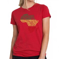 Страны Африки — женская футболка премиум-класса Word Art Blend LA Pop Art, красный