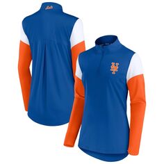 Женская флисовая куртка Fanatics Royal/оранжевого цвета с молнией четверть четверти New York Mets Fanatics