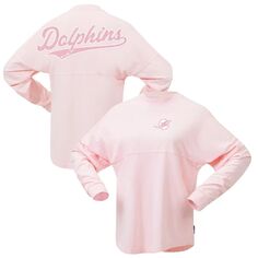 Розовая женская футболка из джерси с логотипом Fanatics Miami Dolphins Millennial Spirit Fanatics