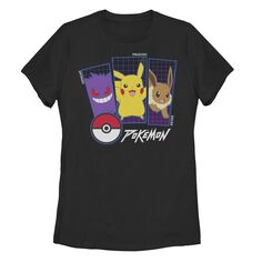 Детская футболка с графическими вставками Pokemon Gengar, Pikachu и Eevee Pokemon Pokémon
