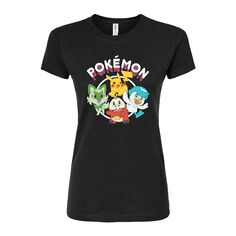 Алая футболка с приталенным рисунком Pokemon для подростков Pokemon, черный Pokémon