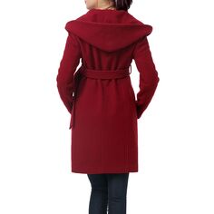 Полушерстяное пальто с капюшоном для беременных Pokkori Pokkori, красный