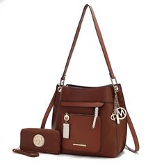 MKF Collection Shivani Женская сумка-хобо из веганской кожи с кошельком от Mia K MKF Collection, коричневый