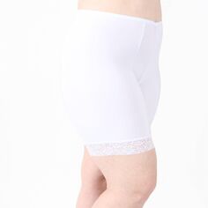 Впитывающие влагу шорты-комбинации с кружевом на штанинах длиной 7 дюймов, предотвращающие натирание Undersummers, белый