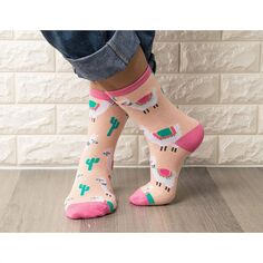 2 пары носков для девочек — принт ламы альпаки, милые детские повседневные носки Untamed Sox