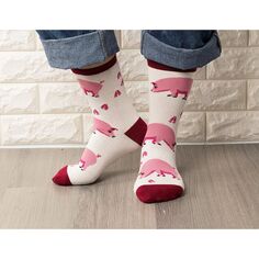 2 пары носков для девочек — милые розовые носки с изображением свиньи, детские повседневные носки с изображением свинки Untamed Sox