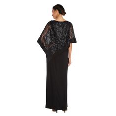 Женское кружевное вечернее платье-пончо R&amp;M Richards R&amp;M Richards, черный