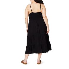 Многоярусное платье макси Adele для подростков больших размеров WallFlower WallFlower, черный