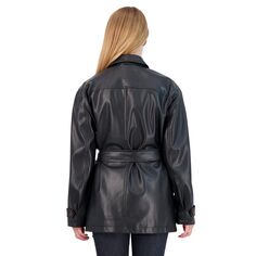 Женская куртка-рубашка из искусственной кожи Sebby Collection с поясом Sebby Collection