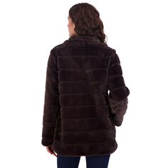 Женская куртка из искусственного меха с рифленой передней частью Sebby Collection Sebby Collection, черный