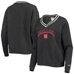 Женская студенческая одежда, черный пуловер с треугольным вырезом и v-образным вырезом Nebraska Huskers Victory Springs Unbranded