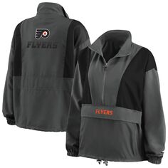 Женская WEAR by Erin Andrews Темно-серая куртка Philadelphia Flyers Popover с молнией до половины Unbranded