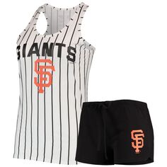 Женский спортивный комплект черного/белого цвета San Francisco Giants Vigor Racerback, топ на бретелях и шорты, комплект для сна Unbranded