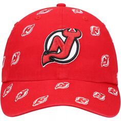 Женская красная регулируемая шляпа с логотипом &apos;47 New Jersey Devils Confetti Clean Up Unbranded