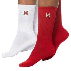 Женские носки ZooZatz Red/White Maryland Terrapins, 2 пары четверть длины Unbranded