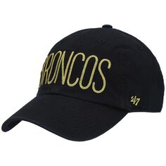 Женская регулируемая шляпа с блестками и текстом &apos;47 Denver Broncos Black Denver Broncos Unbranded