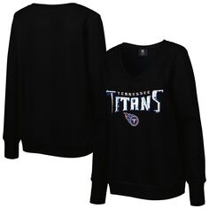 Женский черный пуловер с v-образным вырезом и логотипом Cuce Tennessee Titans Unbranded