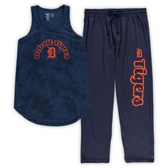 Женский спортивный темно-синий комплект из джерси Detroit Tigers больших размеров и брюки для сна, комплект для сна Unbranded