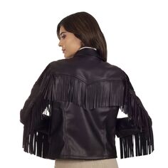 Женская куртка Wrangler из искусственной кожи с бахромой Wrangler, черный